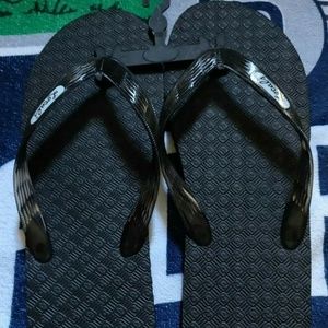 Locals Flip Flops Sz 13 Mens Black Slippers Black
